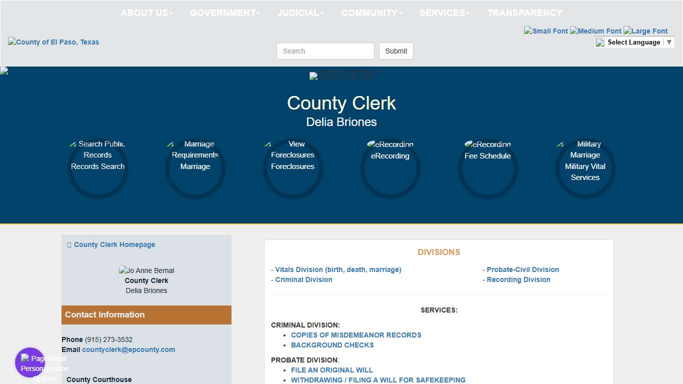 County of El Paso Texas - County Clerk